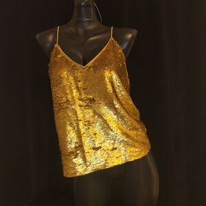 Gold Sequin Women's Top L